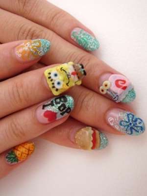 Праздничный японский дизайн ногтей